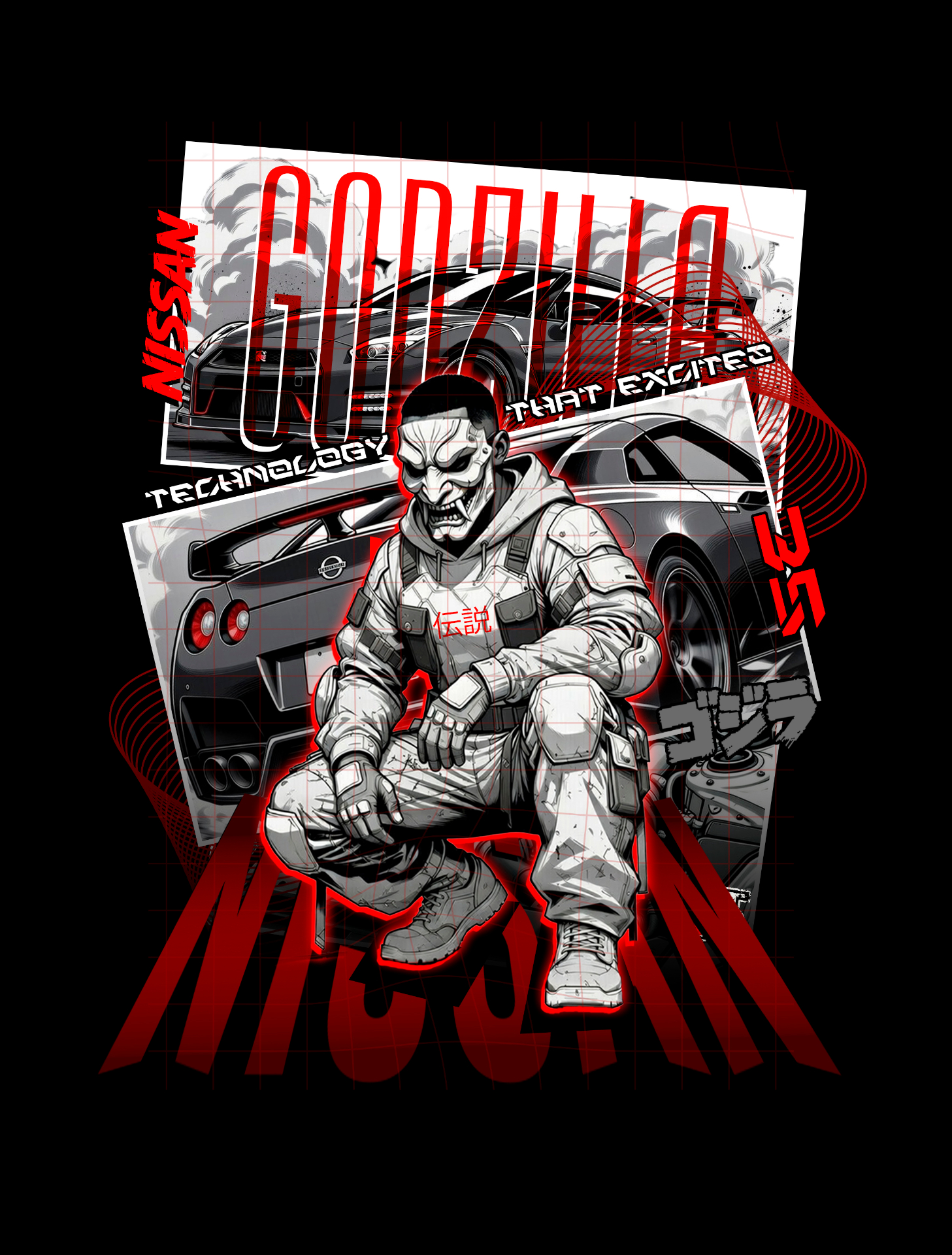 Print · Nissan Godzilla GT-R
